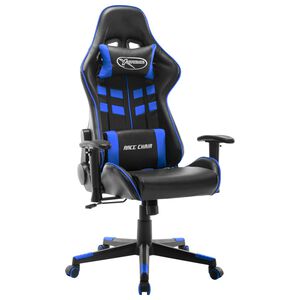 vidaXL Scaun de jocuri, negru și albastru, piele artificială