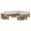 vidaXL Set de canapele pentru grădină 14 pcs Bej și alb crem poliratan