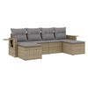 vidaXL Set canapele de grădină cu perne, 6 piese, bej, poliratan