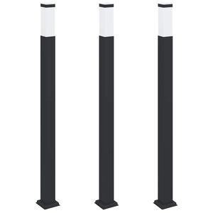 vidaXL St&acirc;lpi iluminatori 3 buc 110 cm Negru IP44