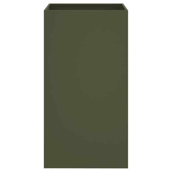 vidaXL Jardinieră, verde măsliniu, 42x38x75 cm, oțel