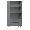 vidaXL Bibliotecă &bdquo;MOLDE&rdquo; gri, 85x35x170,5 cm, lemn masiv de pin