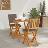 vidaXL Set bistro cu pernă 3 pcs Ulei Natural Lemn Solid de Acacia