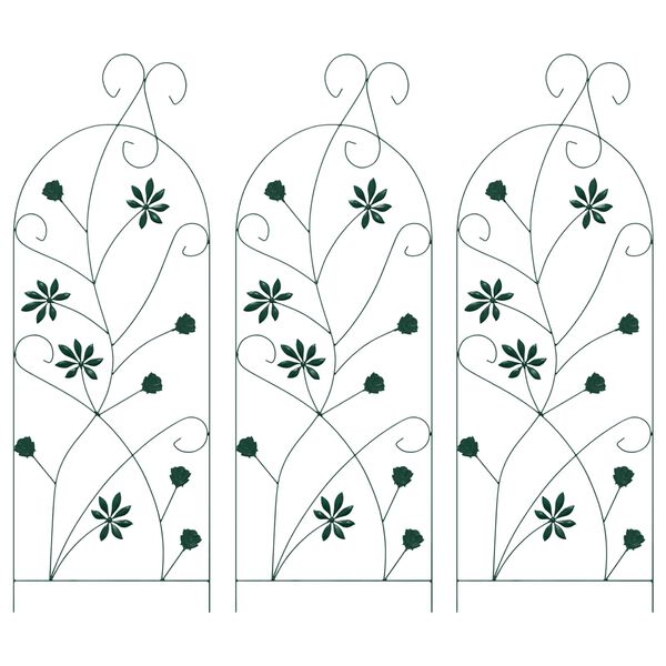 vidaXL Gard de Grădină 3 pcs Verde 112 x 40 cm Oțel