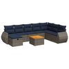 vidaXL Set canapele de grădină, 9 piese, cu perne, gri, poliratan