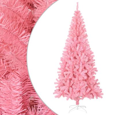 vidaXL Pom de Crăciun artificial cu suport, roz, 210 cm, PVC