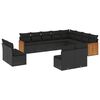 vidaXL Set canapele de grădină, 12 piese, cu perne, negru, poliratan