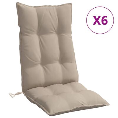 vidaXL Perne scaun cu spătar înalt, 6 buc, gri taupe, țesătură Oxford