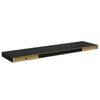 vidaXL Rafturi de perete, 2 buc., negru extralucios 90x23,5x3,8 cm MDF