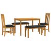 vidaXL Set de dining 5 buc. Negru Lemn de stejar masiv