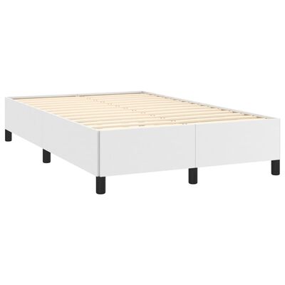 vidaXL Cadru de pat, alb, 120x190 cm, piele ecologică