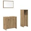 vidaXL Set mobilier de baie, 3 piese, stejar artizanal, lemn prelucrat