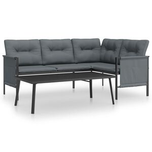 vidaXL Set mobilier de grădină, antracit, 2 piese, oțel