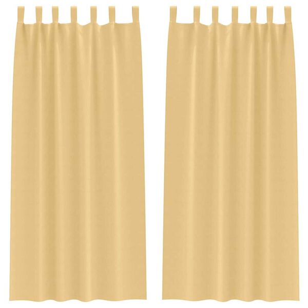 vidaXL Perdele Opaque cu Inel 2 pcs Bej 245 x 140 cm Poliester