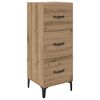 vidaXL Bufet Stejar Artizanal 34,5 x 34 x 90 cm Lemn prelucrat