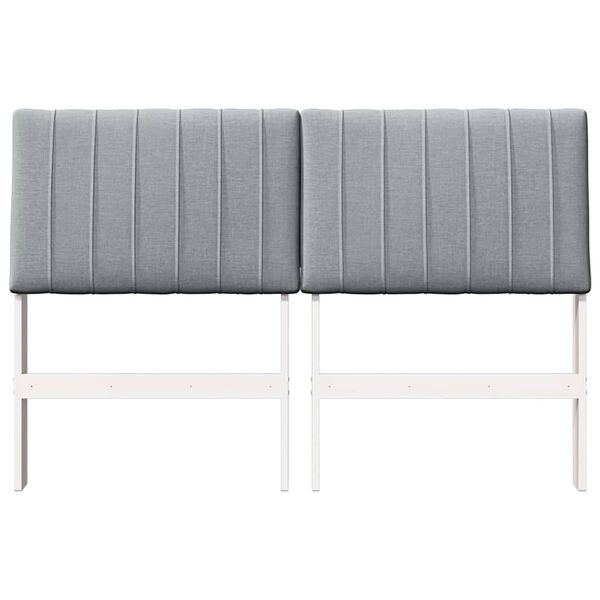 vidaXL Tăblie tapițată Gri deschis 135 cm Lemn de pin masiv