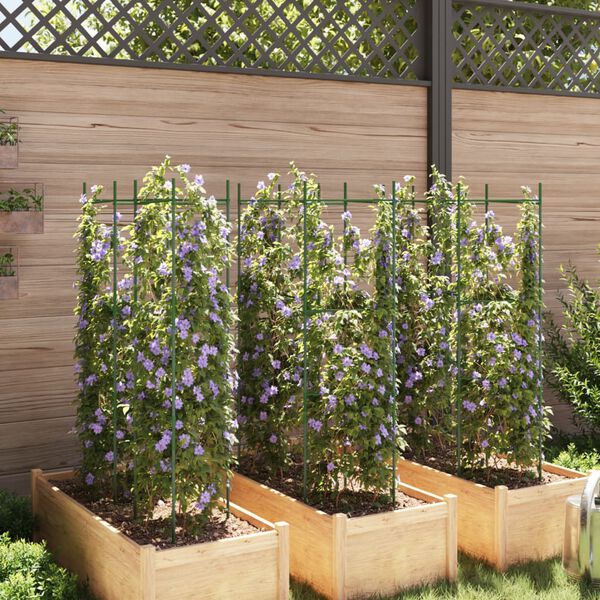 vidaXL Suport pentru roșii, 6 buc., 116 cm, oțel și PP