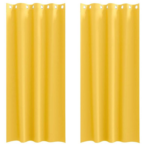 vidaXL Perdele Opaque cu Inel 2 pcs Galben muștar 260 x 140 cm