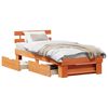 vidaXL Cadru de pat Maroniu cerat 90 x 190 cm Lemn de pin masiv
