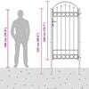 vidaXL Poartă de gard Assen cu blat arcuit din oțel, 102x200 cm, negru