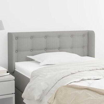 vidaXL Tăblie de pat cu aripioare gri deschis 103x16x78/88 cm textil