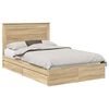 vidaXL Pat cu storage Stejar Sonoma 120 x 200 cm Lemn prelucrat