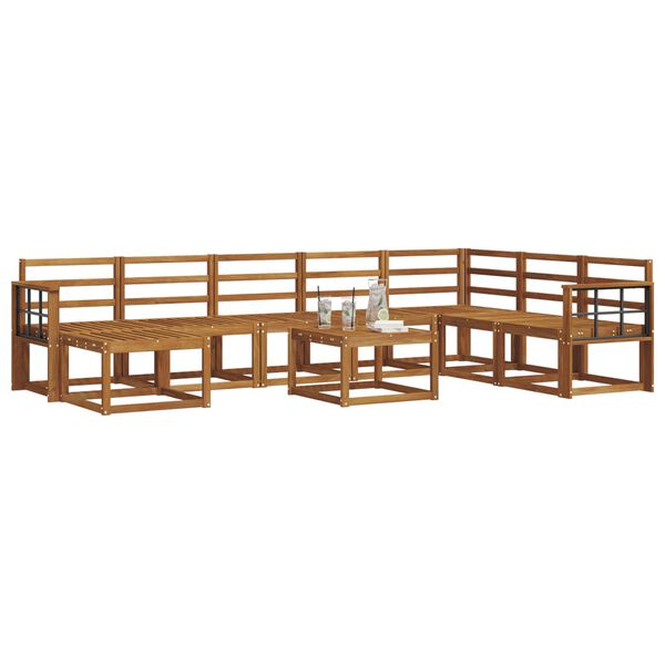 vidaXL Set de canapele de exterior 9 pcs natural Lemn Solid de Acacia