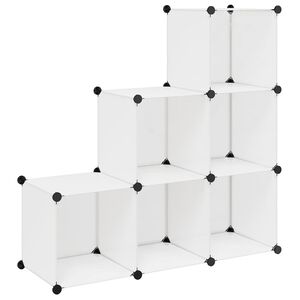 vidaXL Dulap de depozitare tip cub, 6 compartimente, alb