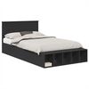 vidaXL Cadru de pat cu raft Manual Negru 135 x 190 cm Lemn prelucrat