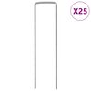 vidaXL Țăruși de păm&acirc;nt &icirc;n formă de U 25 buc. 15x3,5cm oțel galvanizat
