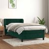 vidaXL Pat box spring cu saltea, verde &icirc;nchis, 90x200 cm, catifea