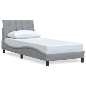 vidaXL Cadru de pat fără saltea, Hanko, gri deschis, 80x200 cm, textil