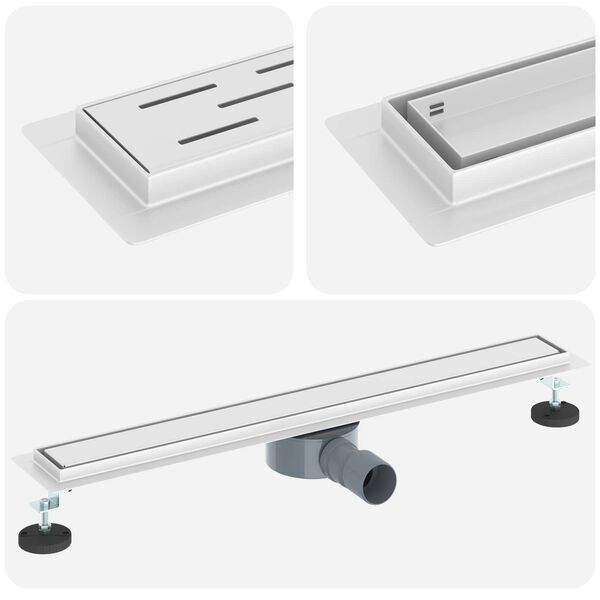 vidaXL Scurgere de duș 2 &icirc;n 1 cu sifon 360&deg; Argintiu 70 cm