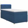 vidaXL Pat boxspring cu saltea albastru 90 x 200 cm Țesătură