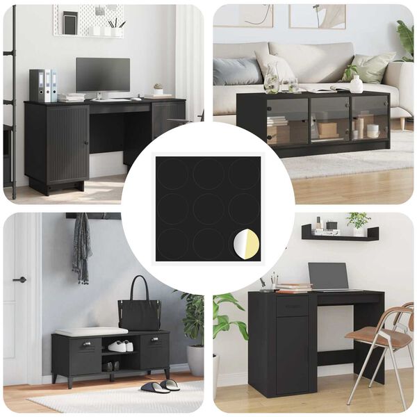 vidaXL Copertă autocolantă pentru șuruburi 12 pcs Negru &Oslash; 20 x 0,5 mm