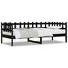 vidaXL Pat de zi, negru, 90x190 cm, lemn masiv de pin