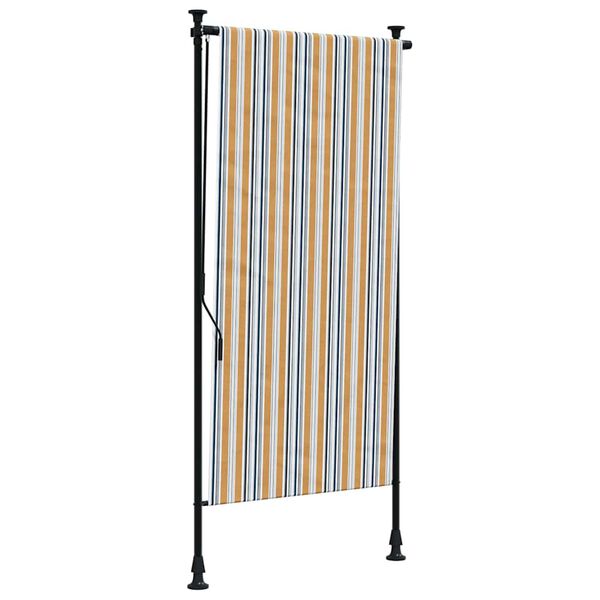 vidaXL Jaluzea rulou de exterior galben/alb 100x270 cm țesătură/oțel