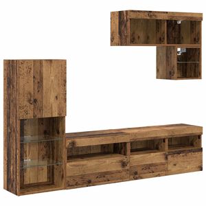 vidaXL Unități pentru Pereți de TV 6 pcs Lemn vechi Lemn compozit