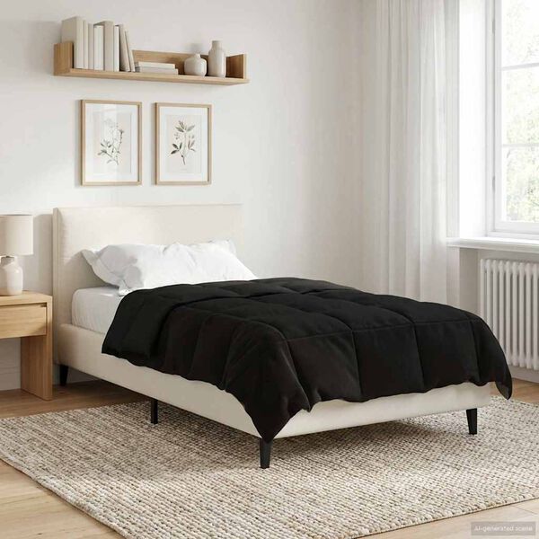 vidaXL Duvet complet pe tot parcursul anului Patos Negru 135 x 220 cm