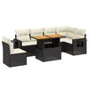 vidaXL Set canapele de grădină cu perne, 7 piese, negru, poliratan