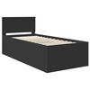 vidaXL Cadru de pat cu headboard Negru 90 x 190 cm Lemn compozit