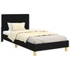 vidaXL Cadru de pat pentru copii cu spătar Negru 90 x 200 cm țesătură