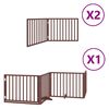 vidaXL Poartă c&acirc;ini pliabilă cu ușă 8 panouri maro 640 cm, lemn plop