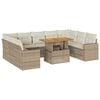 vidaXL Set canapele de grădină cu perne, 10 piese, bej, poliratan