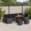 vidaXL Set de canapele pentru grădină 10 pcs Negru Rattan poli
