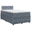 vidaXL Pat boxspring cu saltea Gri &icirc;nchis 120 x 190 cm Catifea