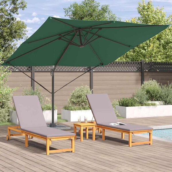 vidaXL Parasol Roma Verde 286 x 284 x 265 cm Aluminiu și poliester