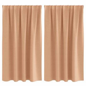 vidaXL Perdele Opaque cu Inel 2 pcs Maro deschis 140 x 140 cm