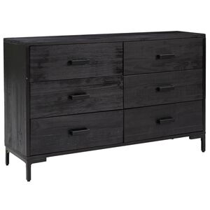 vidaXL Servantă, negru, 110x35x70 cm, lemn masiv de pin reciclat
