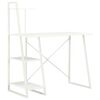 vidaXL Birou cu rafturi, alb, 102 x 50 x 117 cm